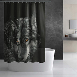 Шторка для душа Серый мудрый волк, цвет: 3D-принт — фото 2