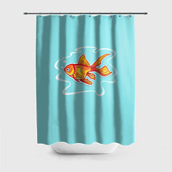 Шторка для душа Загадай желание: Золотая рыбка, цвет: 3D-принт