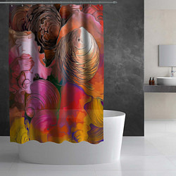 Шторка для душа Стилизованная композиция из океанских ракушек, цвет: 3D-принт — фото 2