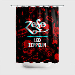 Шторка для душа Led Zeppelin rock glitch, цвет: 3D-принт