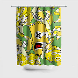 Шторка для душа Башка Барта Симпсона среди бананов, цвет: 3D-принт