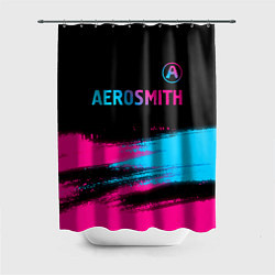 Шторка для душа Aerosmith - neon gradient: символ сверху, цвет: 3D-принт