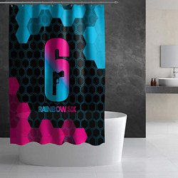 Шторка для душа Rainbow Six - neon gradient, цвет: 3D-принт — фото 2