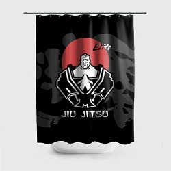 Шторка для душа Jiu-Jitsu red sun logo, цвет: 3D-принт