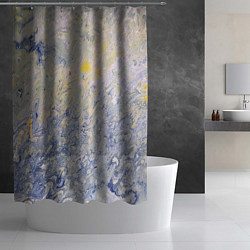 Шторка для душа Абстрактное множество мазков серой краски, цвет: 3D-принт — фото 2