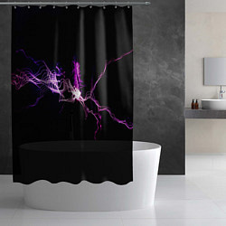 Шторка для душа Сверкающая молния во тьме, цвет: 3D-принт — фото 2
