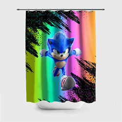 Шторка для душа Sonic neon, цвет: 3D-принт