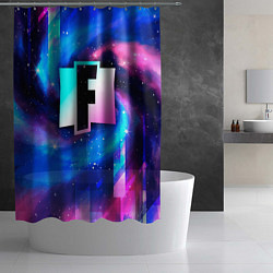 Шторка для душа Fortnite неоновый космос, цвет: 3D-принт — фото 2