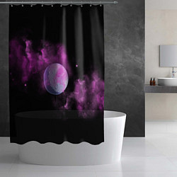 Шторка для душа Космическая Луна в дыму, цвет: 3D-принт — фото 2