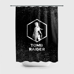 Шторка для душа Tomb Raider с потертостями на темном фоне, цвет: 3D-принт
