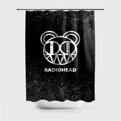 Шторка для душа Radiohead с потертостями на темном фоне, цвет: 3D-принт