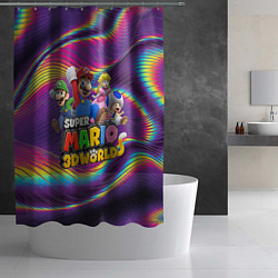 Шторка для душа Герои Super Mario 3D World - Nintendo, цвет: 3D-принт — фото 2