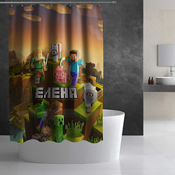 Шторка для душа Елена Minecraft, цвет: 3D-принт — фото 2