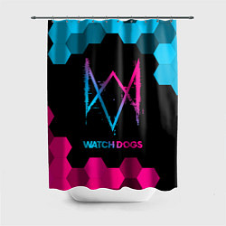 Шторка для душа Watch Dogs - neon gradient, цвет: 3D-принт