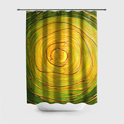Шторка для душа Желто-зеленая текстурная абстракция акрилом, цвет: 3D-принт