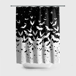 Шторка для душа Black and white bat pattern, цвет: 3D-принт