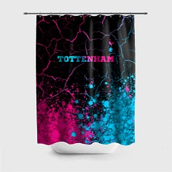 Шторка для душа Tottenham - neon gradient: символ сверху, цвет: 3D-принт