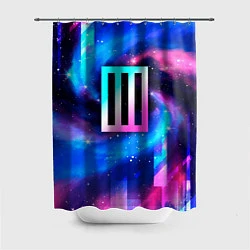Шторка для душа Paramore неоновый космос, цвет: 3D-принт