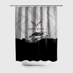 Шторка для душа Chevrolet Corvette - motorsport, цвет: 3D-принт