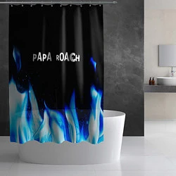 Шторка для душа Papa Roach blue fire, цвет: 3D-принт — фото 2