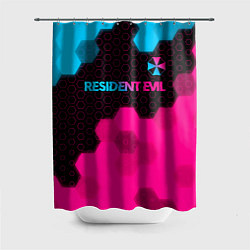 Шторка для душа Resident Evil - neon gradient: символ сверху, цвет: 3D-принт