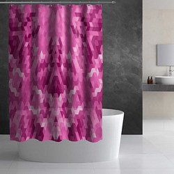 Шторка для душа Яркий малиново-розовый геометрический узор, цвет: 3D-принт — фото 2