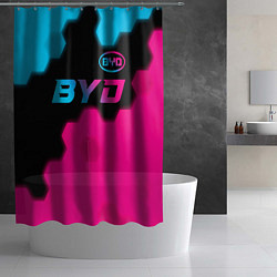 Шторка для душа BYD - neon gradient: символ сверху, цвет: 3D-принт — фото 2