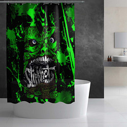 Шторка для душа Slipknot - green monster по, цвет: 3D-принт — фото 2