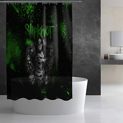 Шторка для душа Slipknot green, цвет: 3D-принт — фото 2