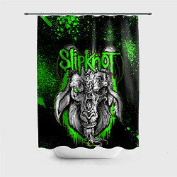 Шторка для душа Slipknot зеленый козел, цвет: 3D-принт