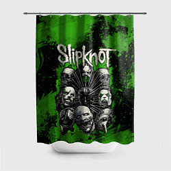 Шторка для душа Slipknot green abstract, цвет: 3D-принт