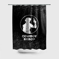 Шторка для душа Cowboy Bebop с потертостями на темном фоне, цвет: 3D-принт