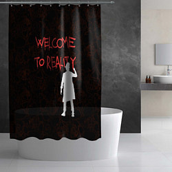 Шторка для душа Welcome to reality - inscription in blood, цвет: 3D-принт — фото 2