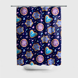 Шторка для душа Новогоднее печение, цвет: 3D-принт