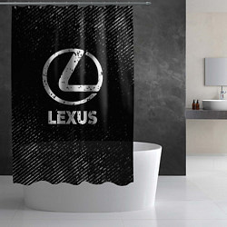 Шторка для душа Lexus с потертостями на темном фоне, цвет: 3D-принт — фото 2
