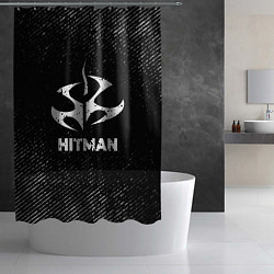 Шторка для душа Hitman с потертостями на темном фоне, цвет: 3D-принт — фото 2