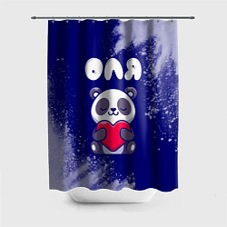 Шторка для душа Оля панда с сердечком, цвет: 3D-принт