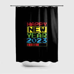 Шторка для душа Новый год 2023 загрузка, цвет: 3D-принт