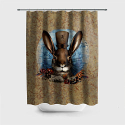 Шторка для душа Ретро кролик, цвет: 3D-принт
