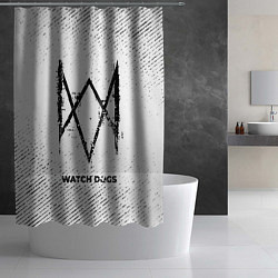 Шторка для душа Watch Dogs с потертостями на светлом фоне, цвет: 3D-принт — фото 2