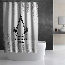 Шторка для душа Assassins Creed с потертостями на светлом фоне, цвет: 3D-принт — фото 2