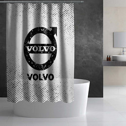Шторка для душа Volvo с потертостями на светлом фоне, цвет: 3D-принт — фото 2