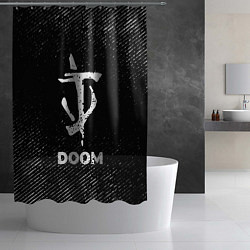 Шторка для душа Doom с потертостями на темном фоне, цвет: 3D-принт — фото 2