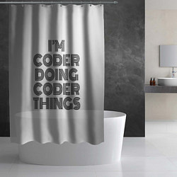Шторка для душа Im doing coder things: на светлом, цвет: 3D-принт — фото 2