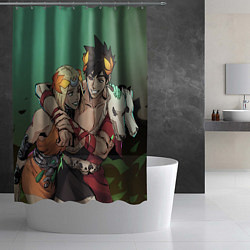 Шторка для душа Zagreus and Melinoe - Hades 2, цвет: 3D-принт — фото 2