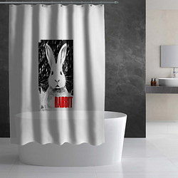 Шторка для душа Строгий кролик, цвет: 3D-принт — фото 2
