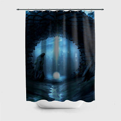 Шторка для душа Тёмная арка и свет в космосе, цвет: 3D-принт
