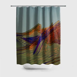 Шторка для душа Волнообразные разноцветные музыкальные линии, цвет: 3D-принт