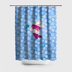 Шторка для душа Зайка со звездочкой, цвет: 3D-принт