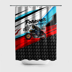 Шторка для душа Два колеса навсегда мотоспорт, цвет: 3D-принт